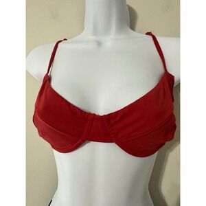 HAIGHT Red Underwire Bikini Top Adjustable Straps Beach Swimwear Size L